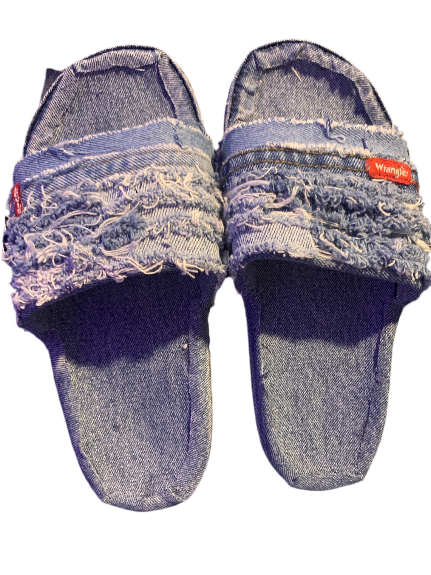 Denim Distressed Slides
