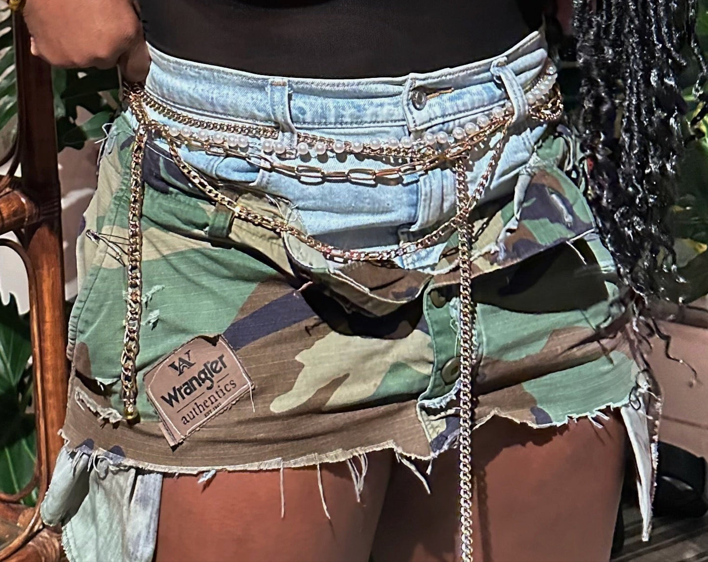 Denim Camo Layer Skirt