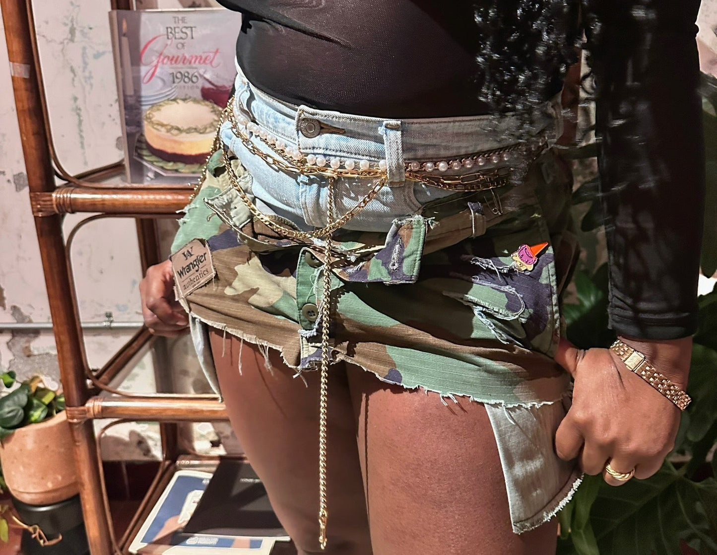 Denim Camo Layer Skirt